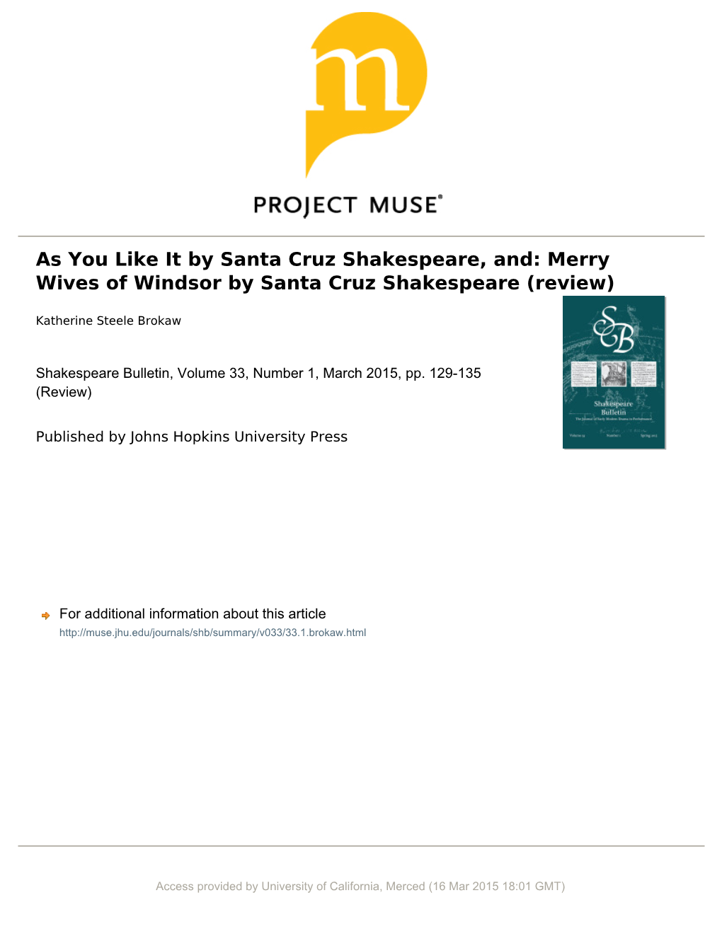 Merry Wives of Windsor by Santa Cruz Shakespeare