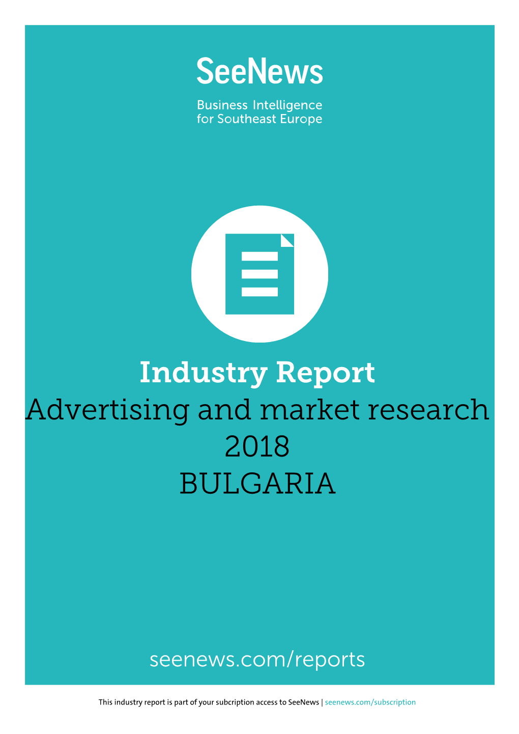 Industry Report Advertising and Market Research 2018 BULGARIA