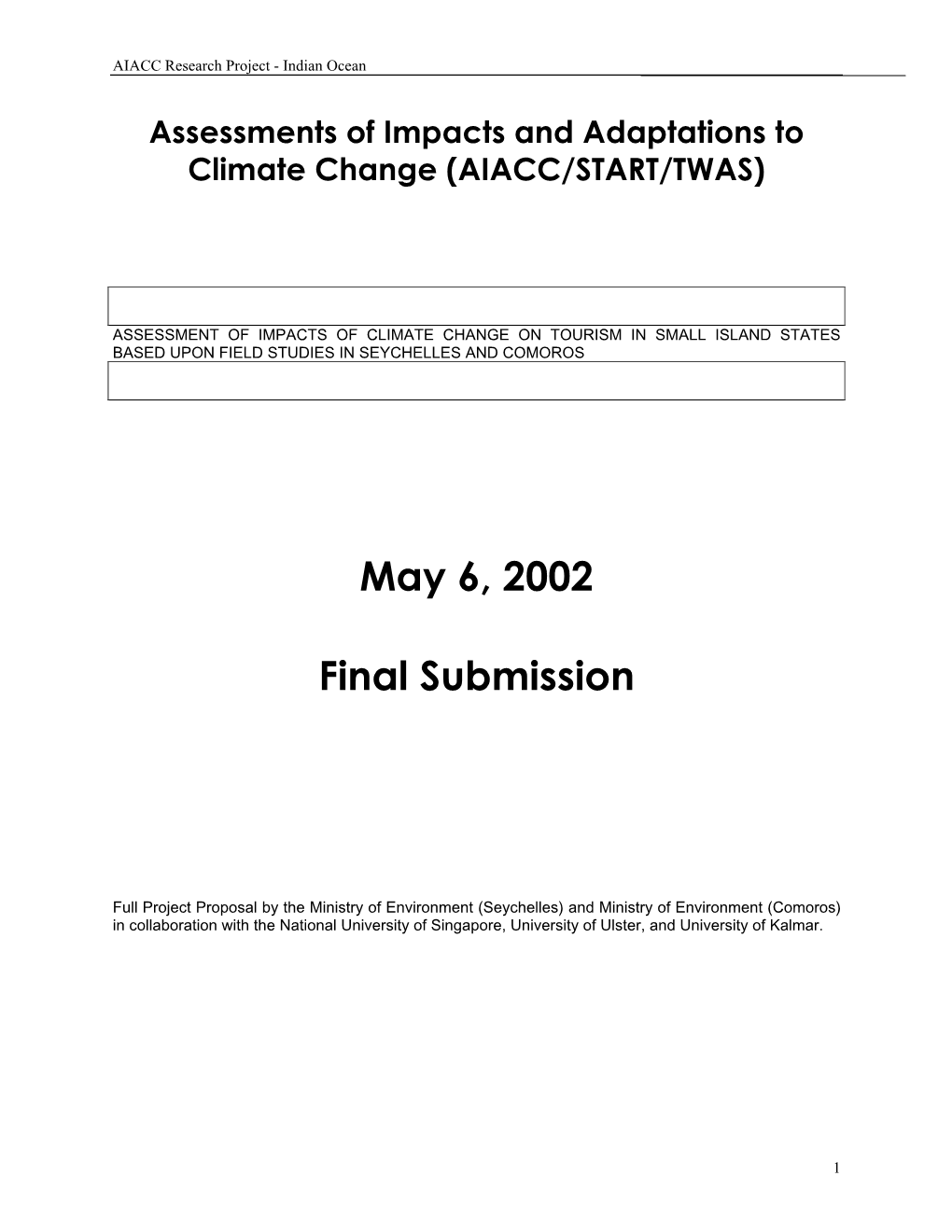 May 6, 2002 Final Submission