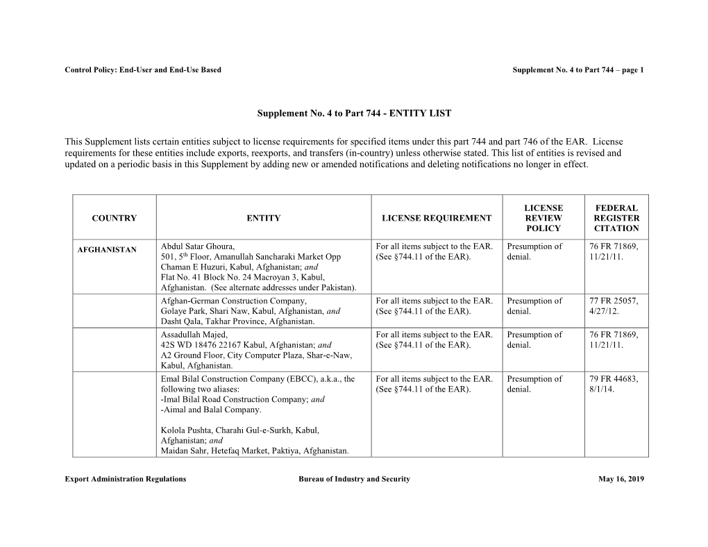 Supplement No. 4 to Part 744 – Page 1