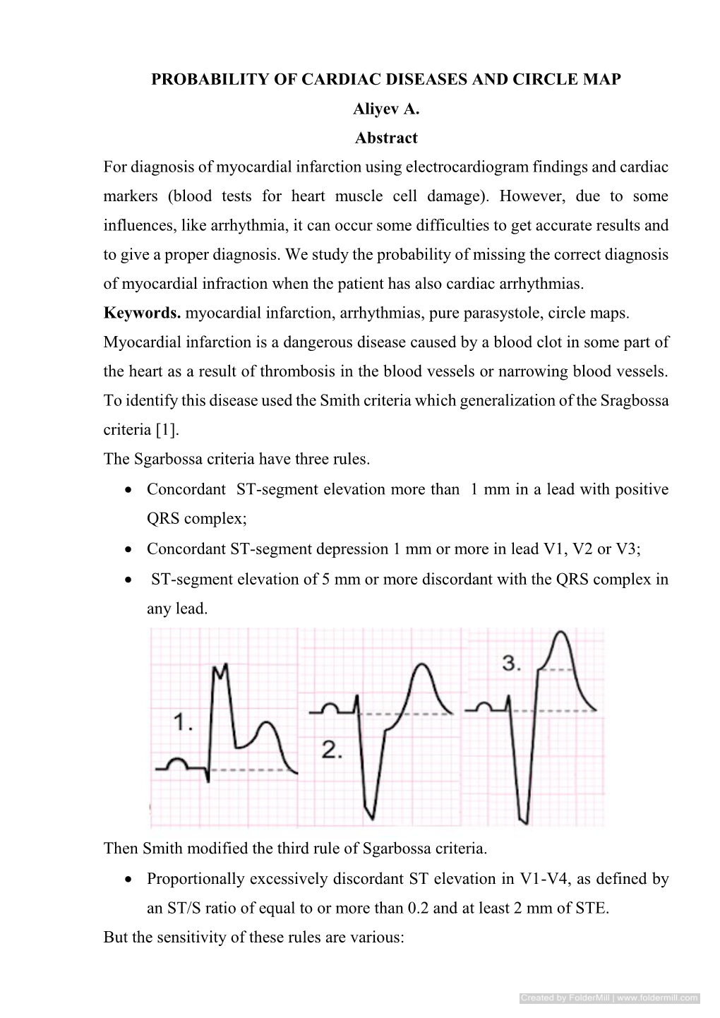 PROBABILITY of CARDIAC DISEASES and CIRCLE MAP Aliyev A