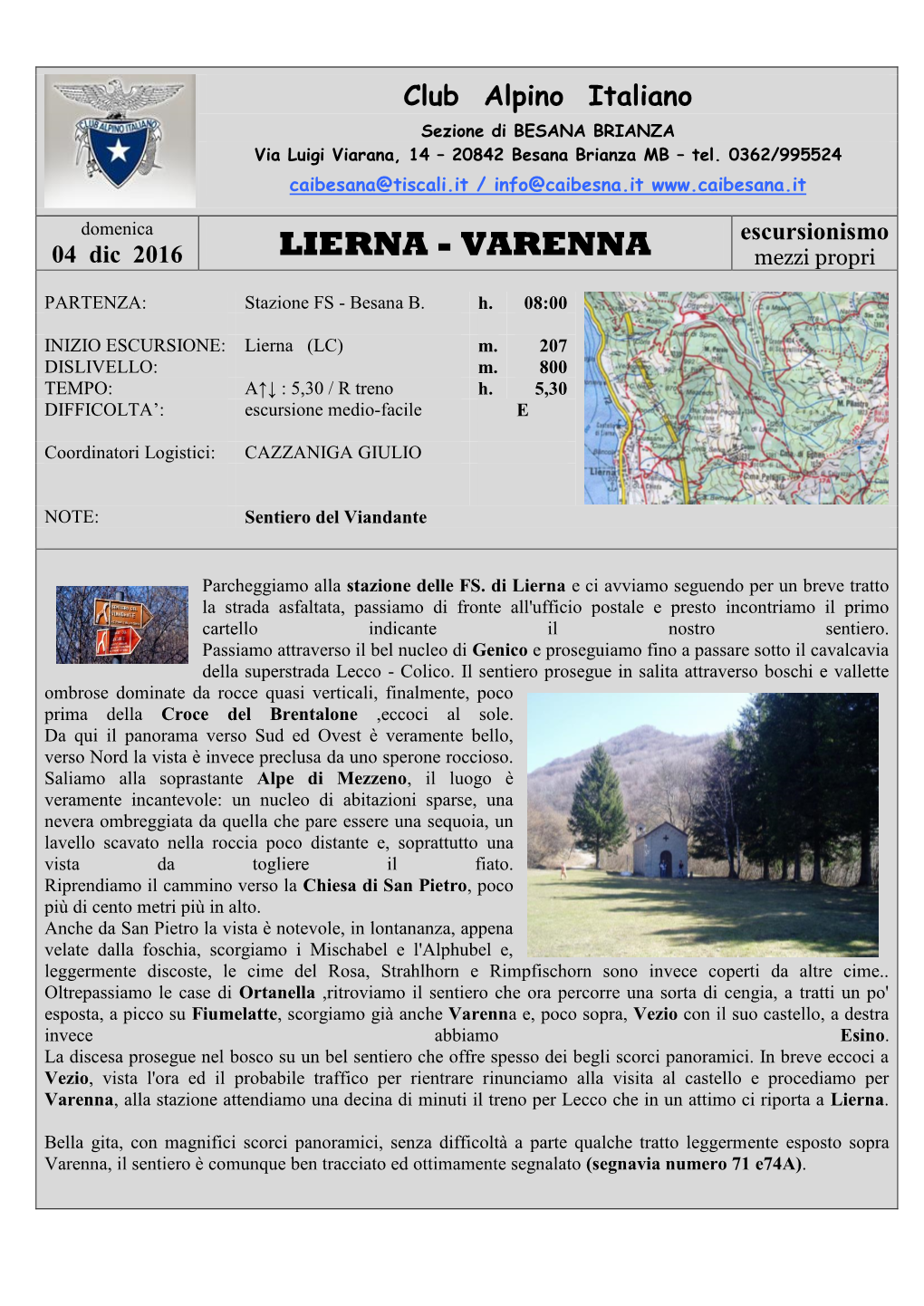 LIERNA - VARENNA Mezzi Propri