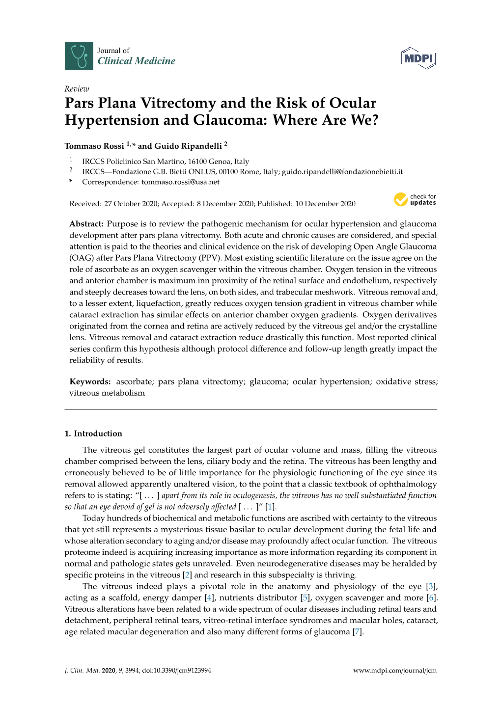 Pars Plana Vitrectomy and the Risk of Ocular Hypertension and Glaucoma: Where Are We?