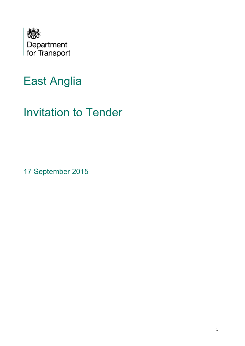 East Anglia Invitation to Tender