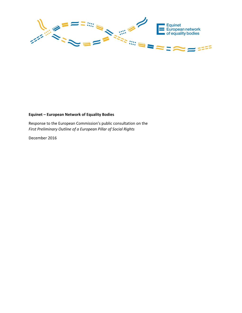 Equinet – European Network of Equality Bodies Response to The