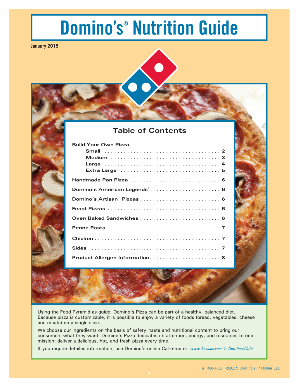 Domino's® Nutrition Guide