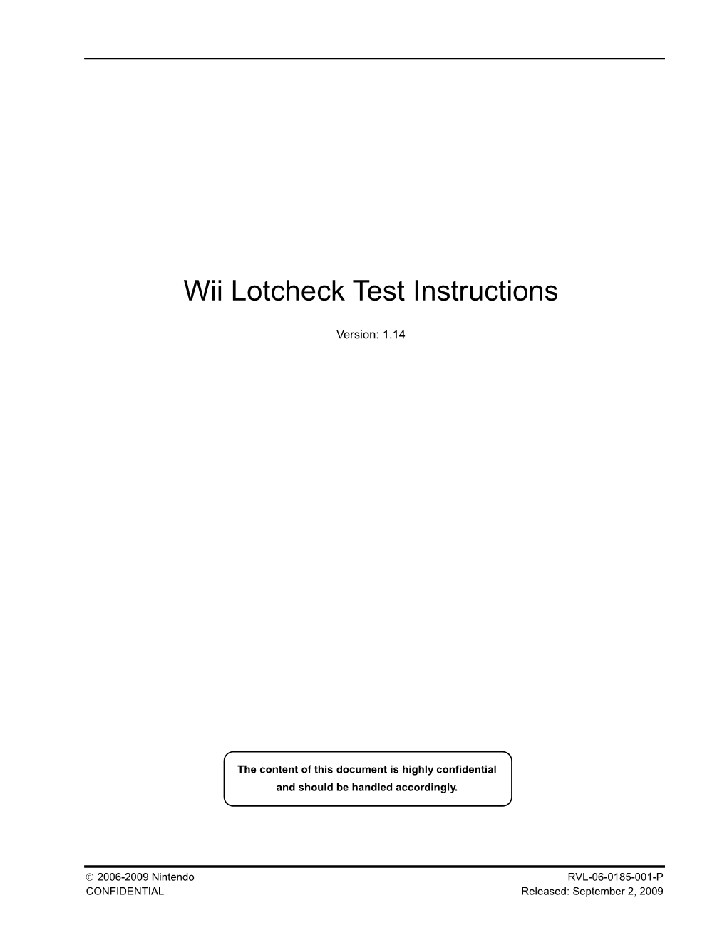 Wii Lotcheck Test Instructions