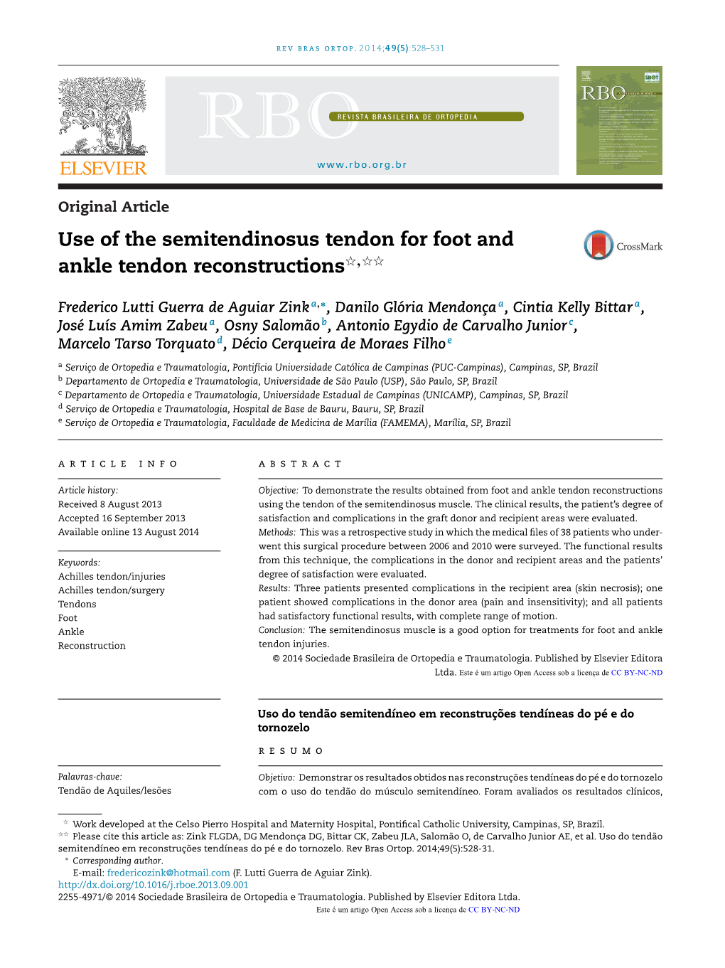 Use of the Semitendinosus Tendon for Foot and Ankle