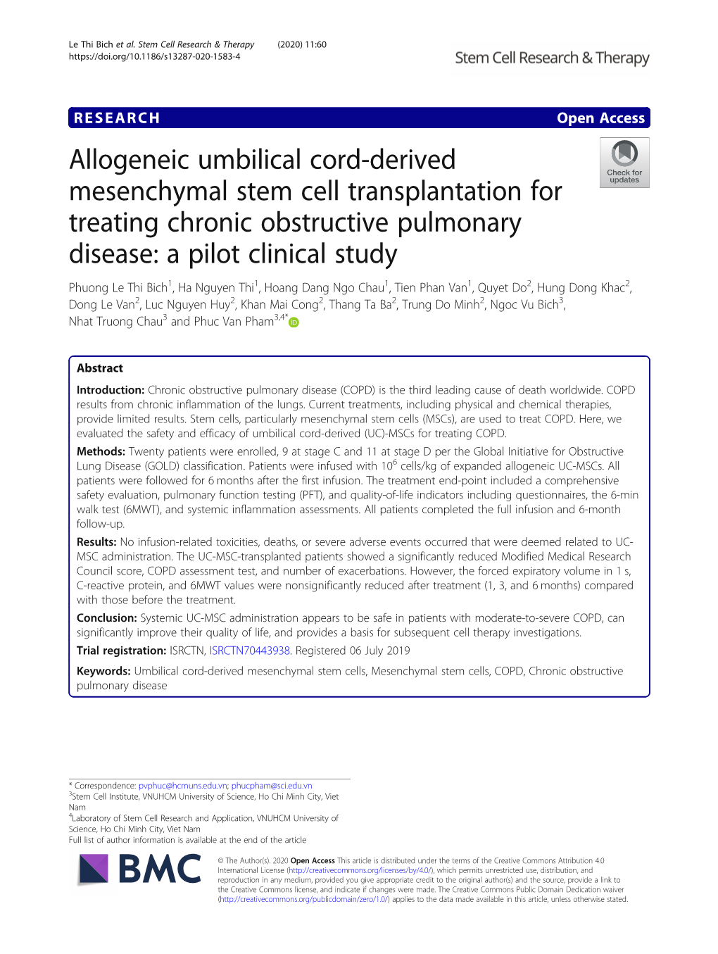 Allogeneic Umbilical Cord-Derived Mesenchymal Stem Cell