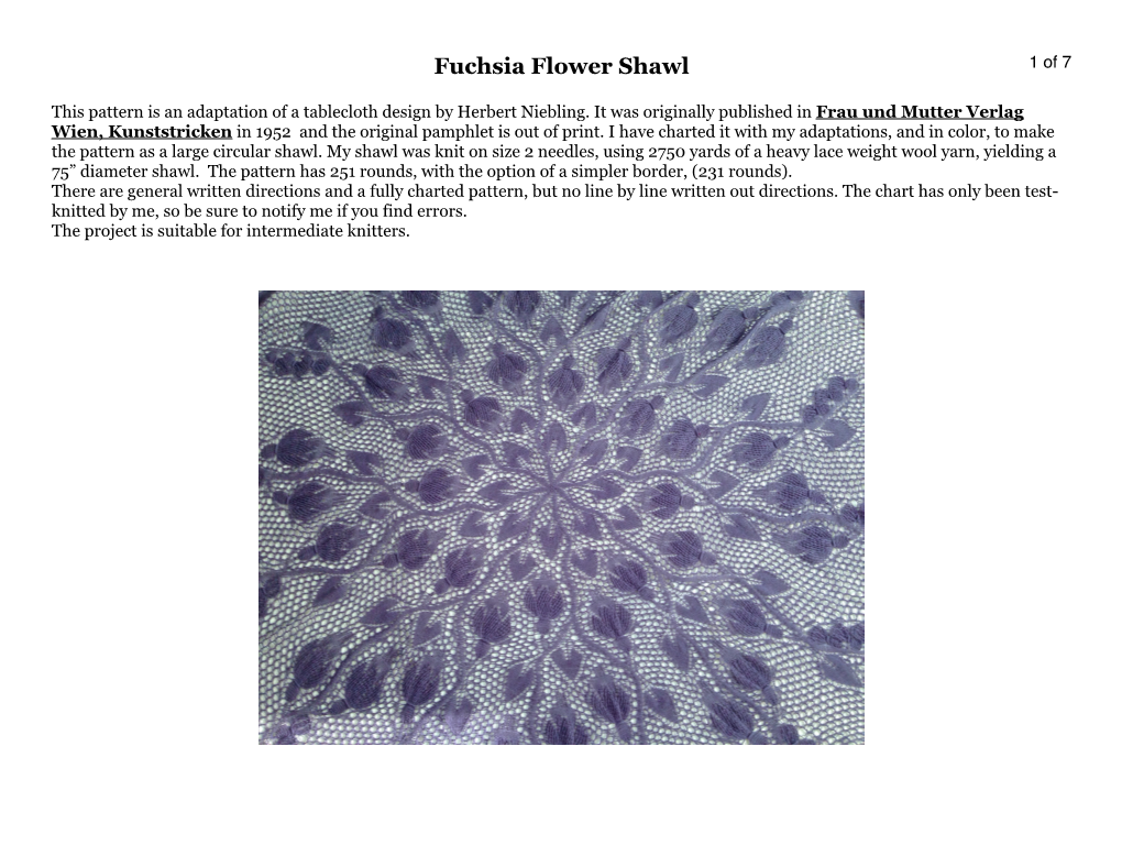 Fuschia Flower Shawl