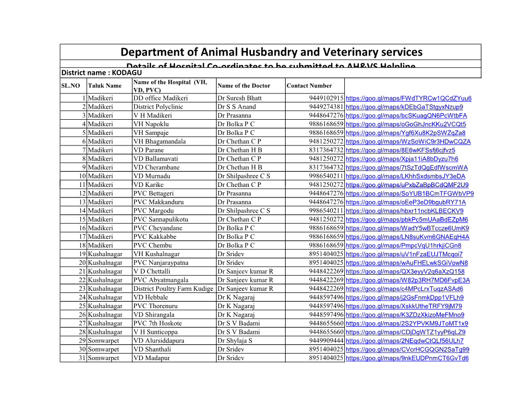 Department of Animal Husbandry and Veterinary Services
