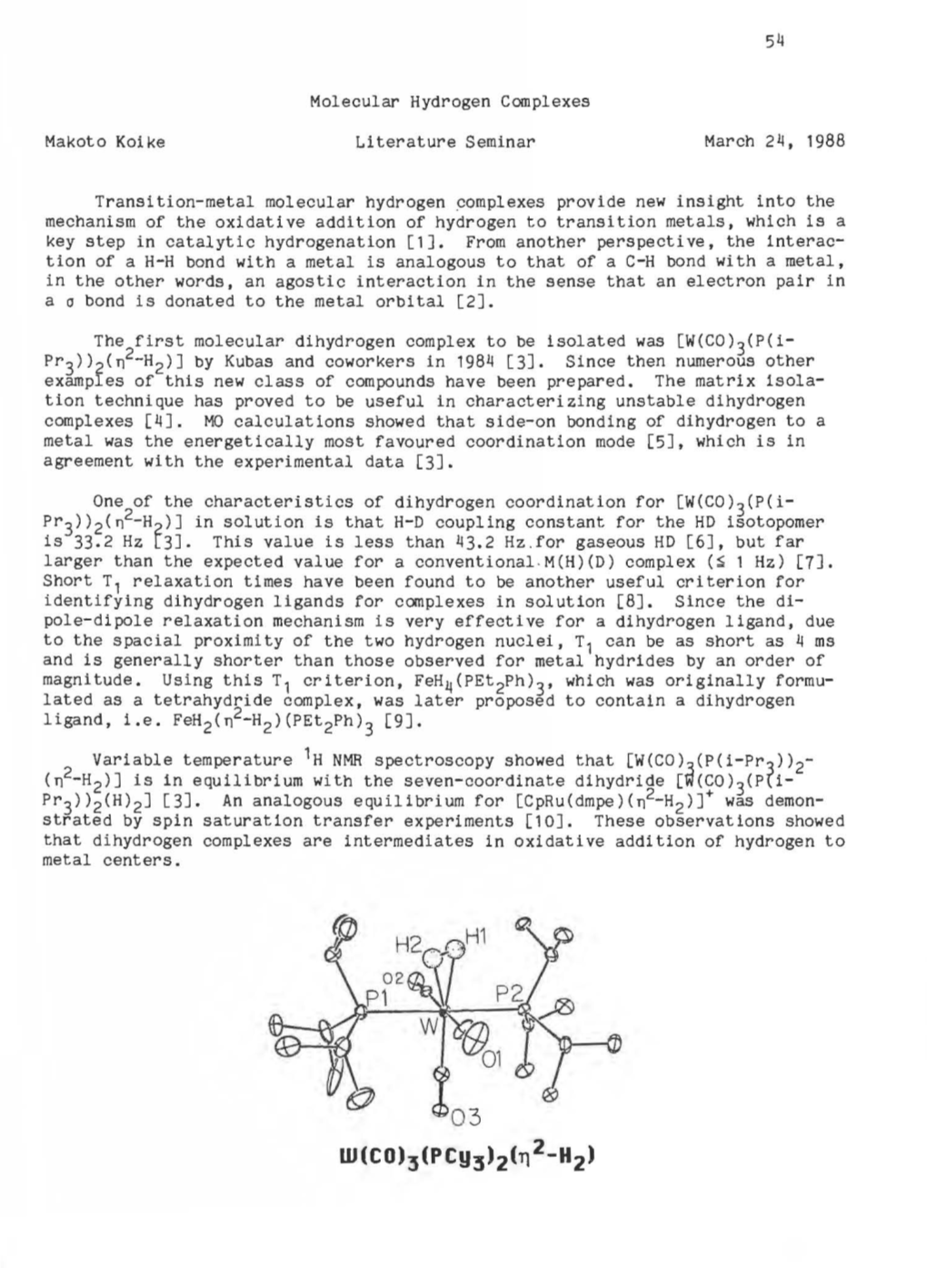 Molecular Hydrogen Complexes