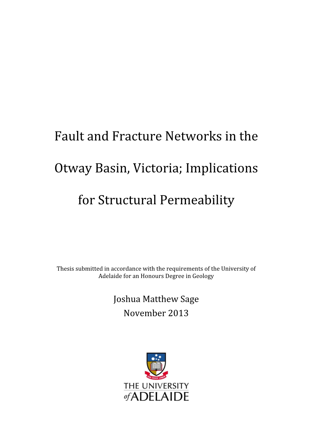 Otway Basin, Structural Permeability, Eumeralla Formation, Fracture Mechanics, Fault