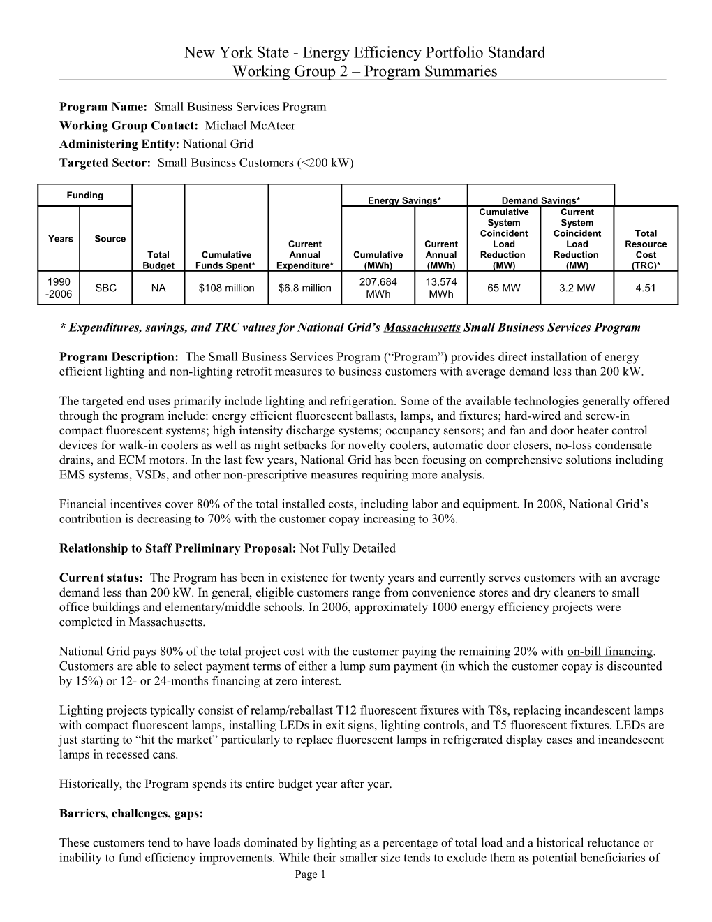 NY EPS - EE Program Summary Template s1