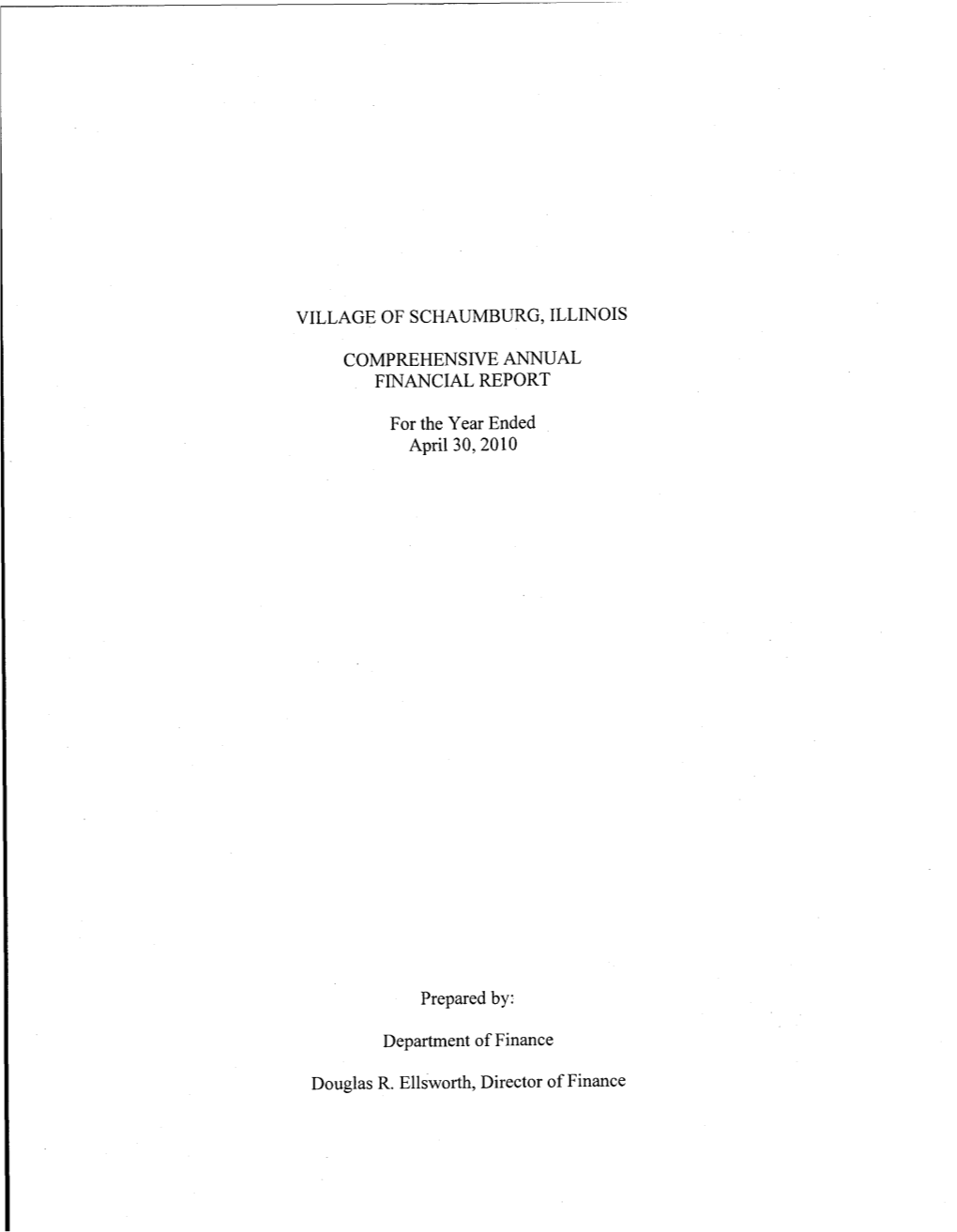 Village of Schaumburg, Illinois Comprehensive