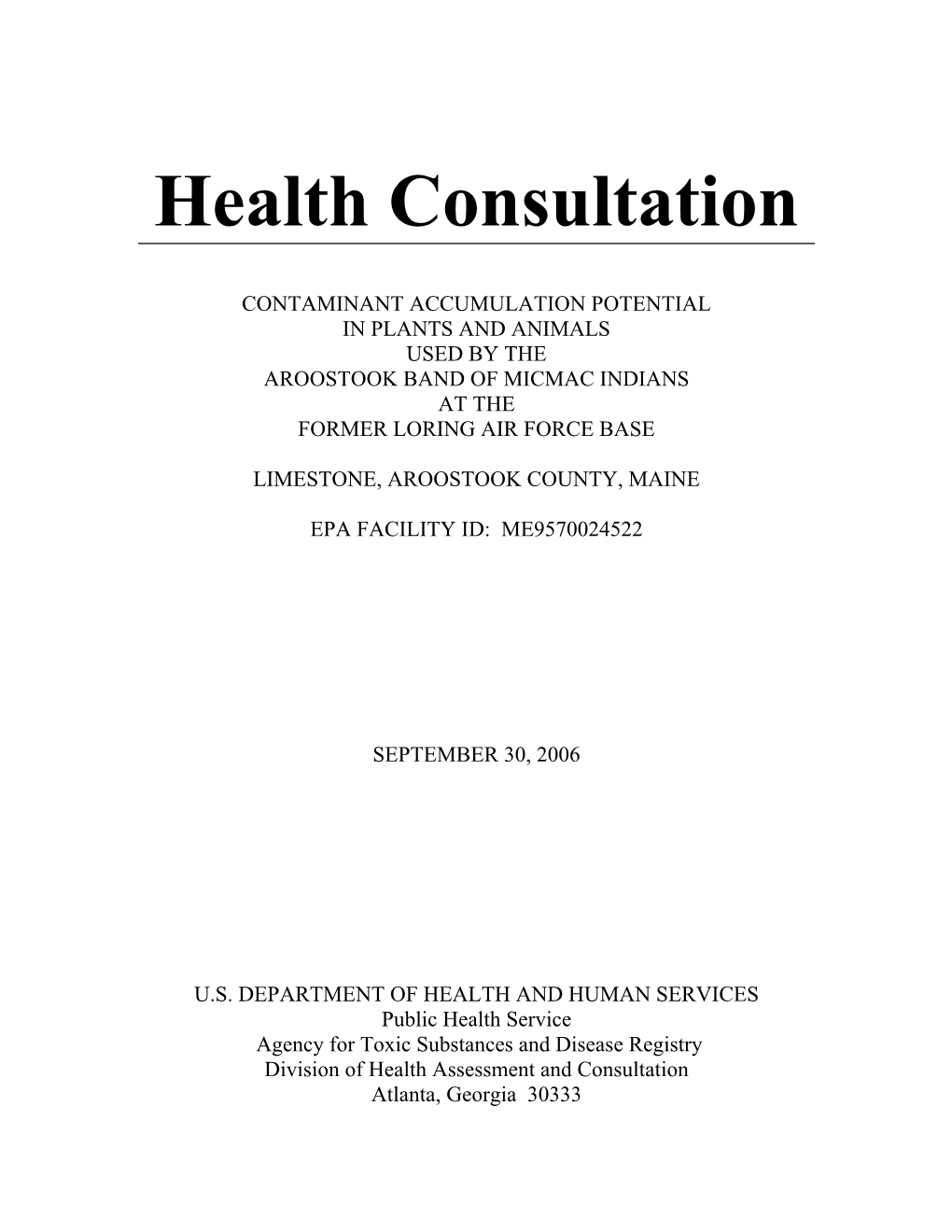 Health Consultation