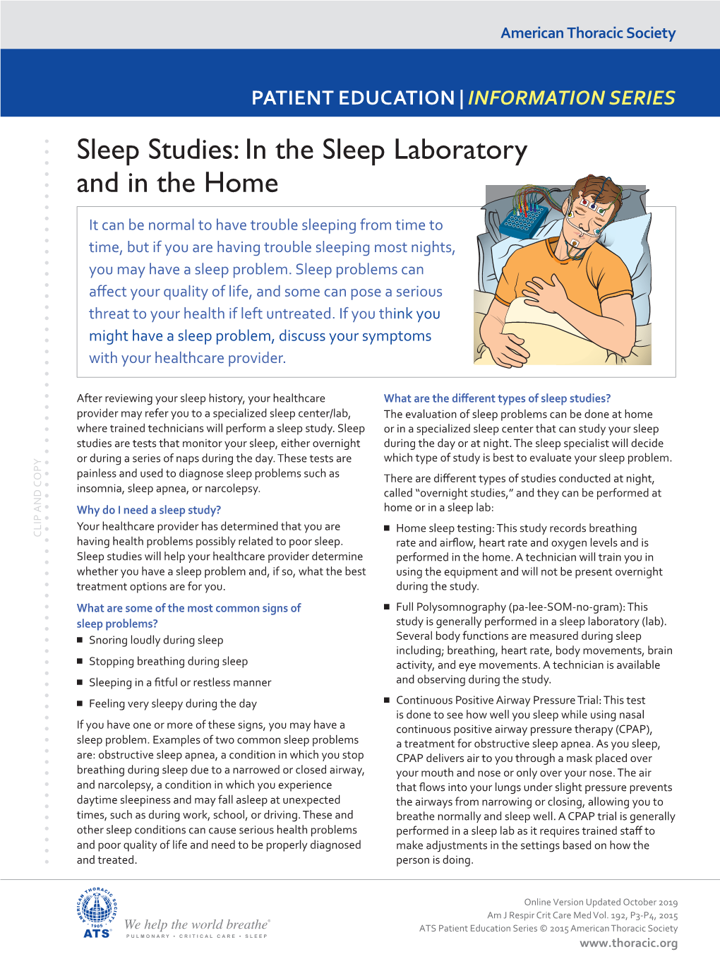Sleep Studies: in the Sleep Laboratory and in the Home