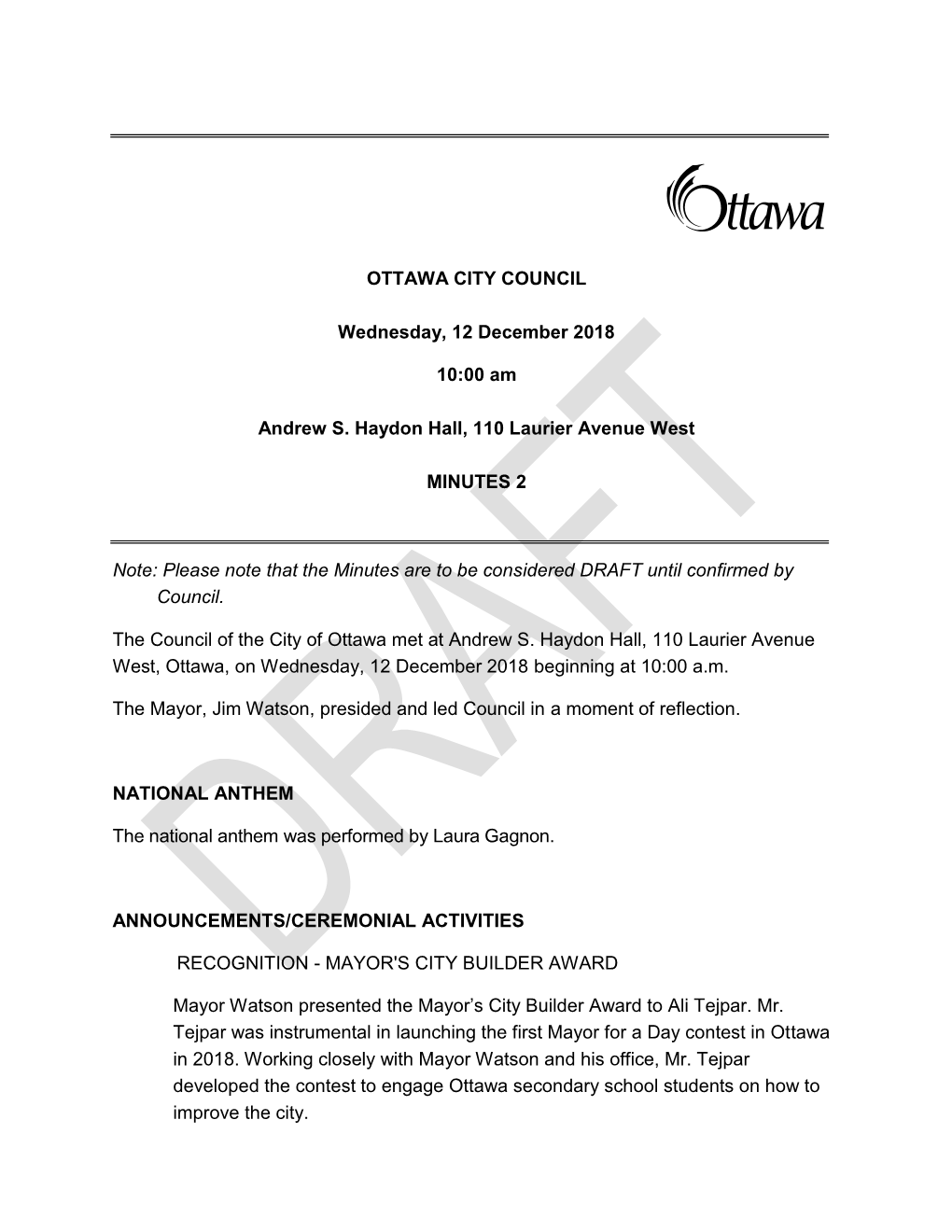 City Council Minutes