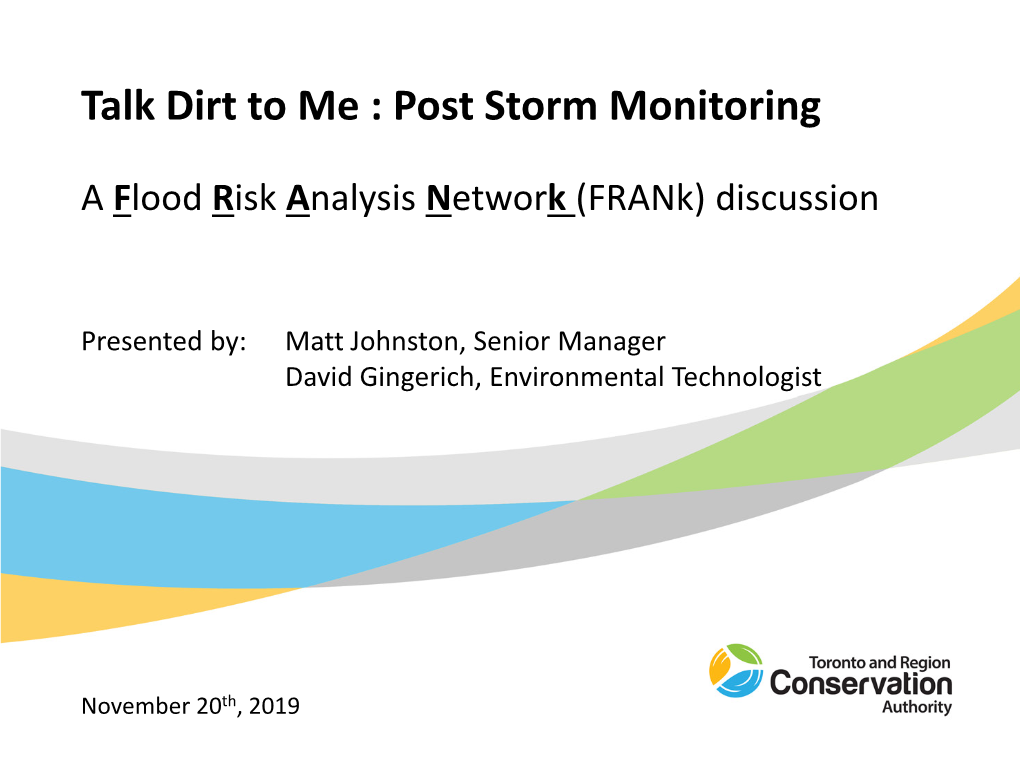 Post Storm Monitoring