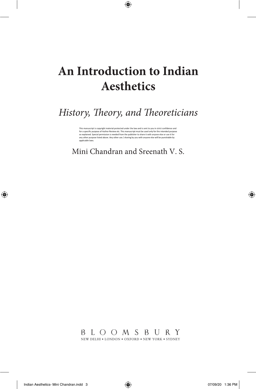 An Introduction to Indian Aesthetics