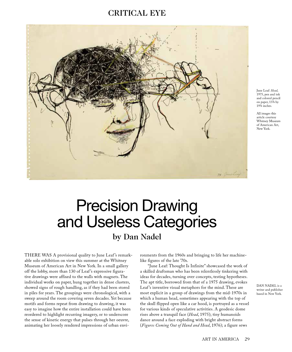 Precision Drawing and Useless Categories by Dan Nadel
