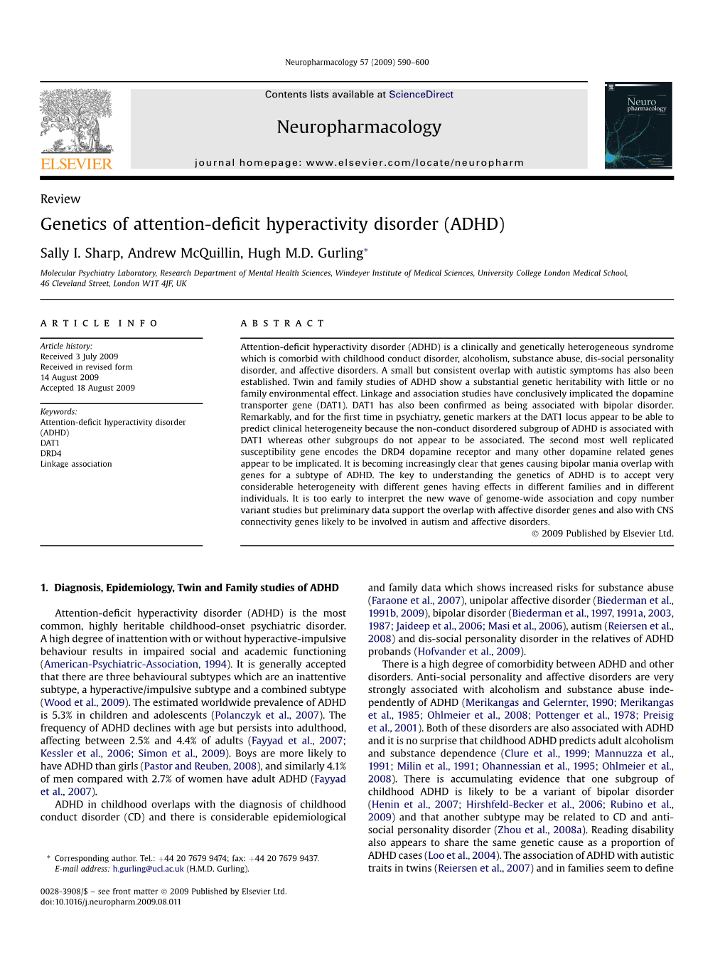 Genetics of Attention-Deficit Hyperactivity Disorder (ADHD)