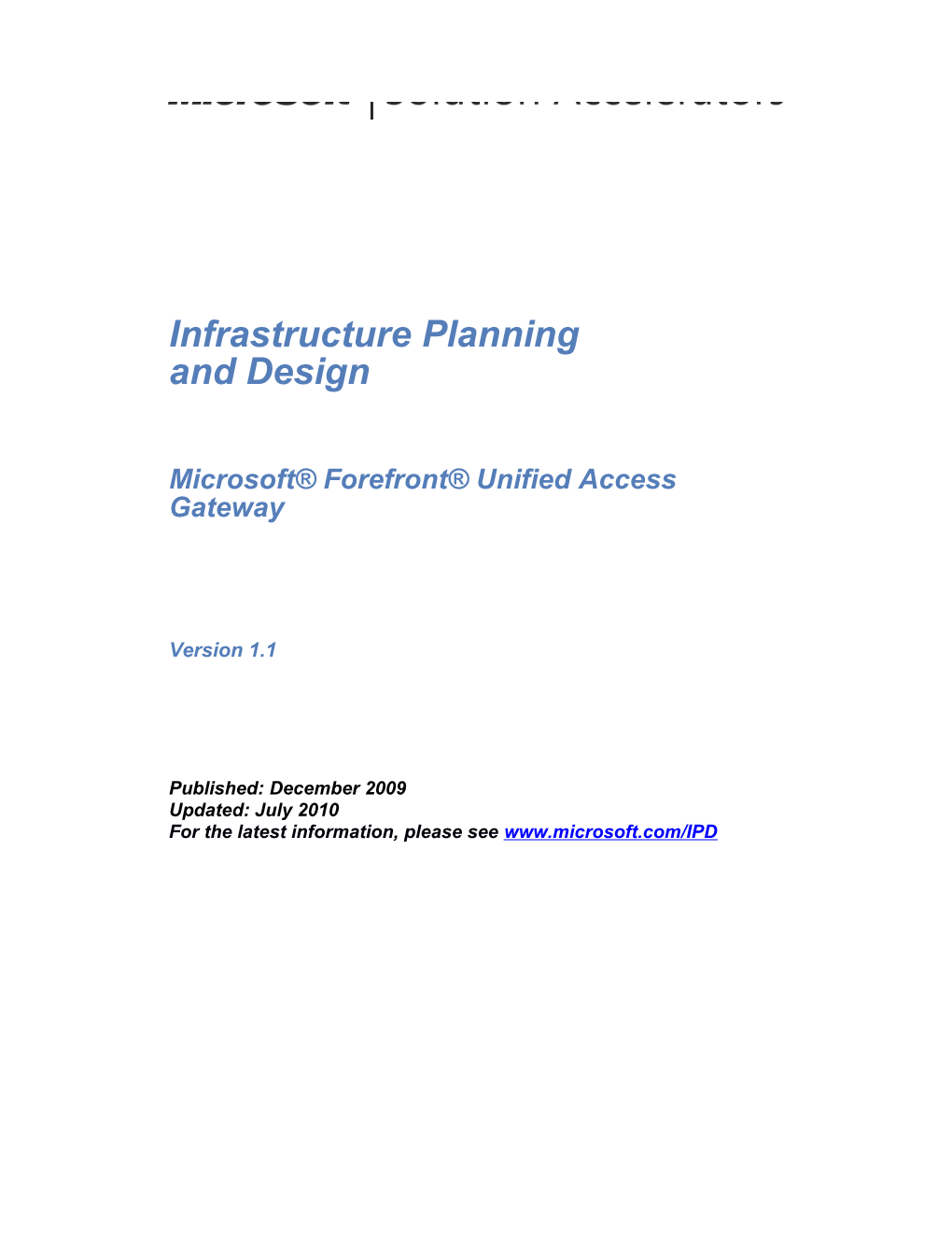 IPD - Forefront Unified Access Gateway Version 1.1