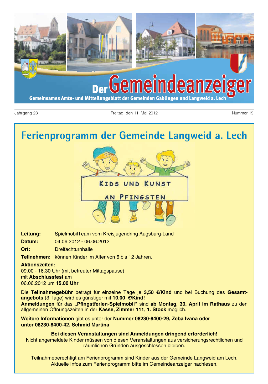 Ferienprogramm Der Gemeinde Langweid A. Lech