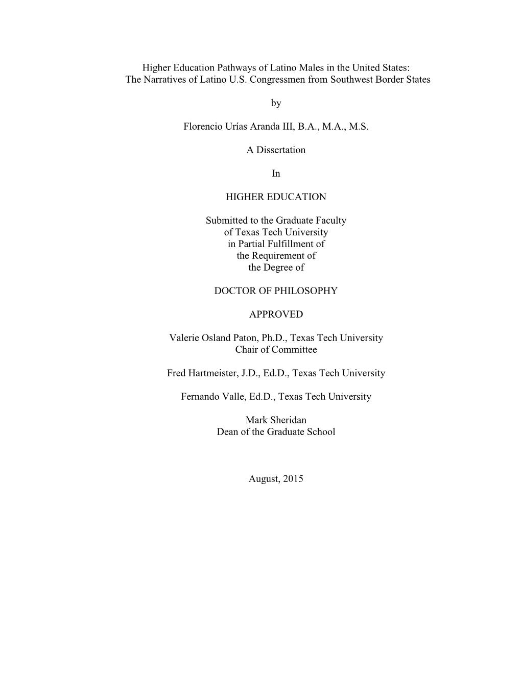 Higher Education Pathways of Latino Males in the United States: the Narratives of Latino U.S