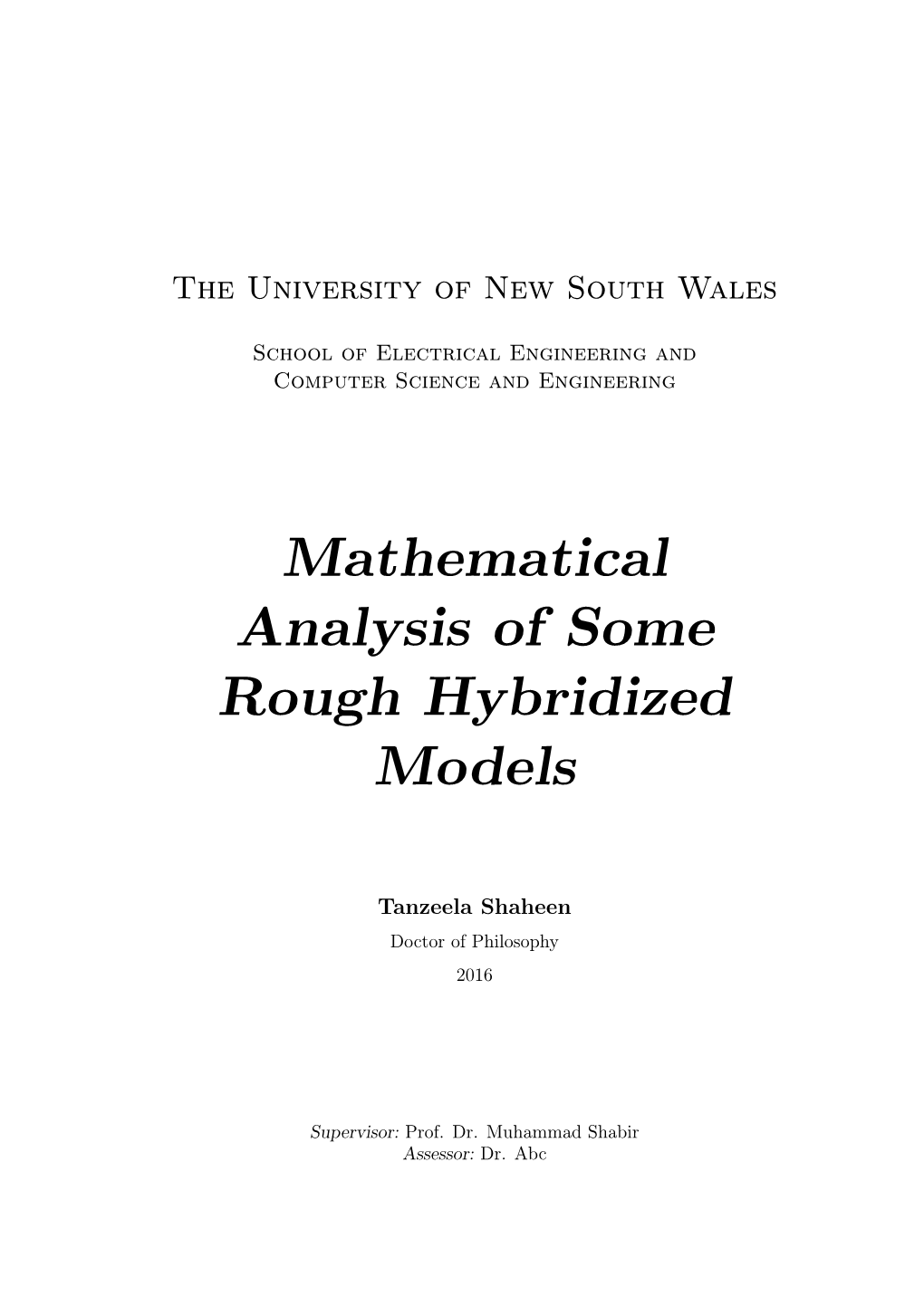 Mathematical Analysis of Some Rough Hybridized Models.Pdf