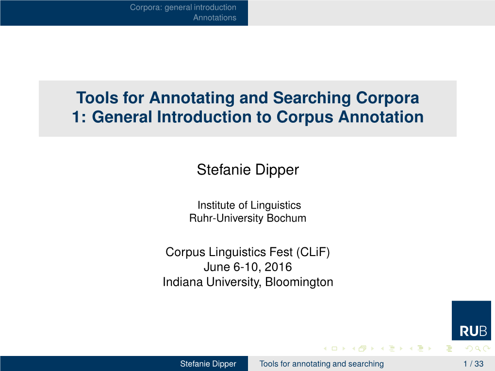 General Introduction to Corpus Annotation