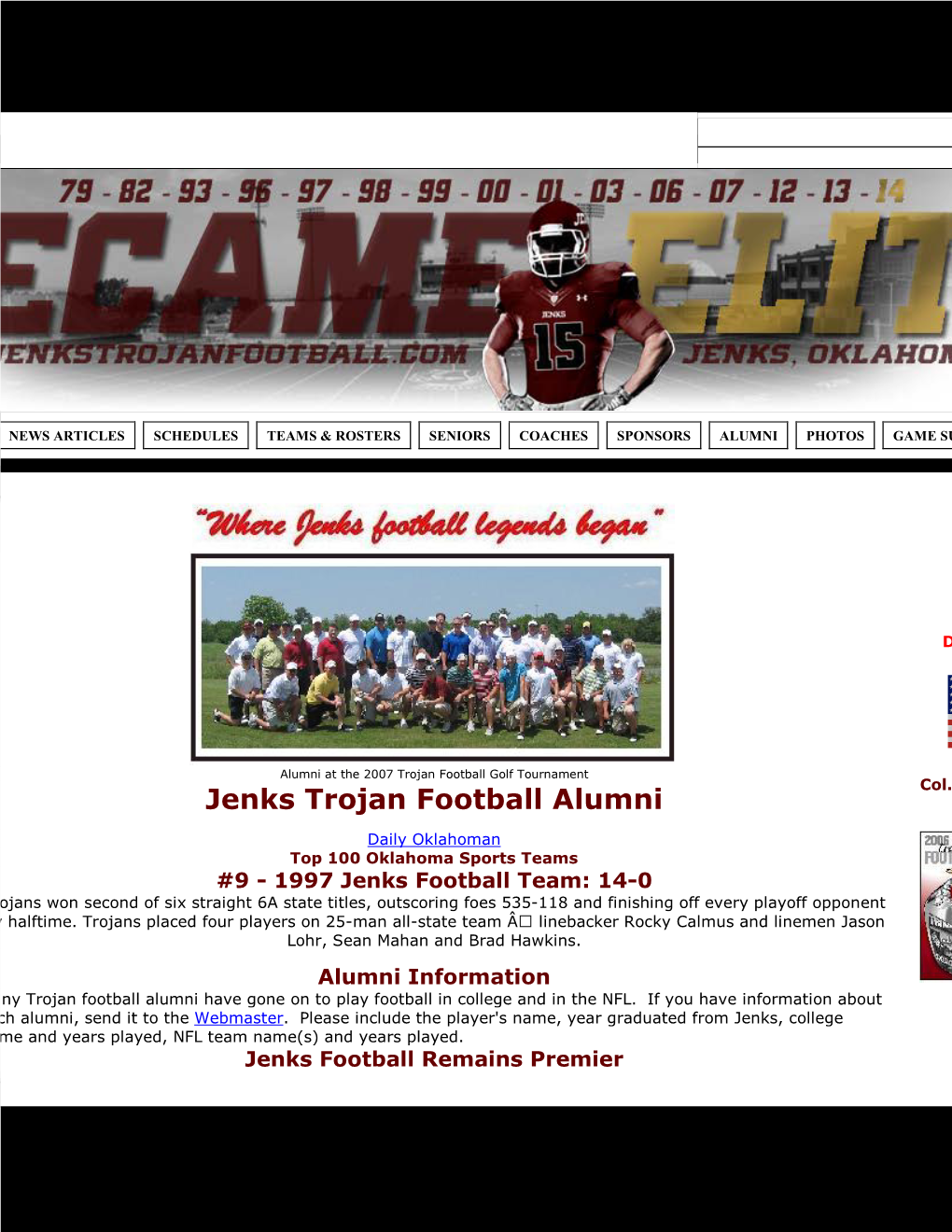 Jenks Trojan Football Alumni