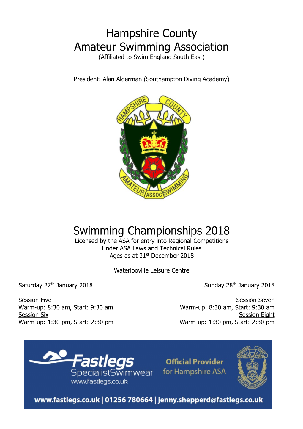 Hampshire County Amateur Swimming Association Swimming