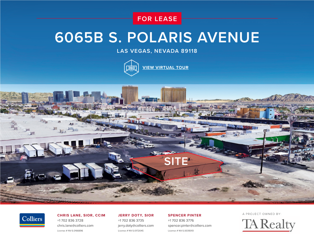 6065B S. Polaris Avenue Las Vegas, Nevada 89118