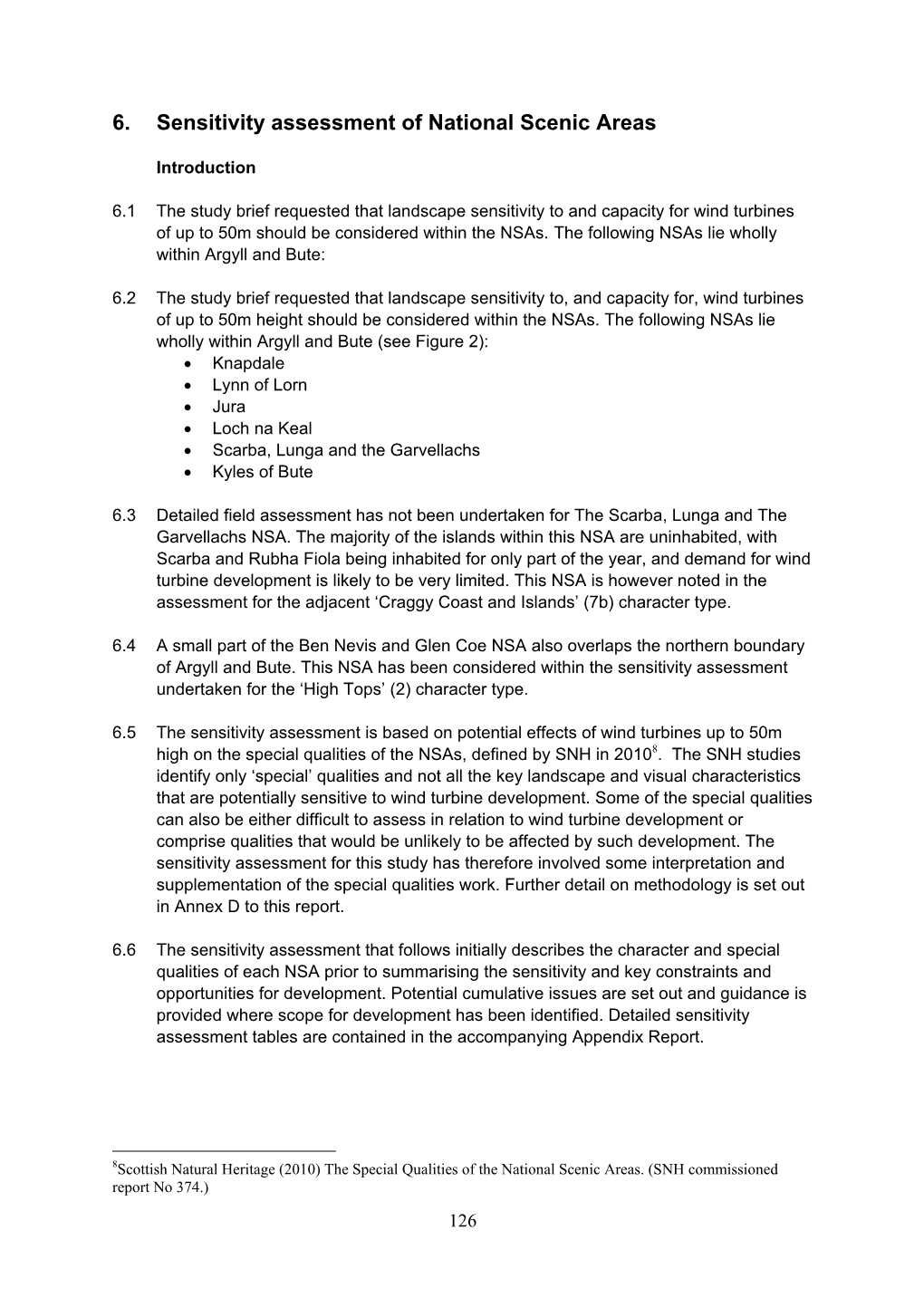 6. Sensitivity Assessment of National Scenic Areas