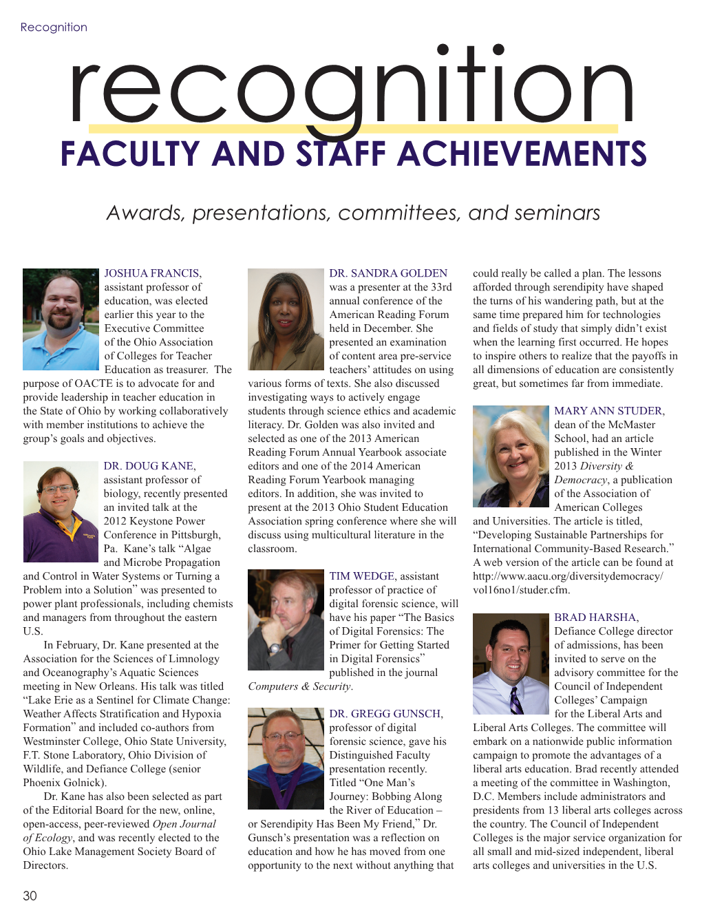 Faculty and Staff Achievements