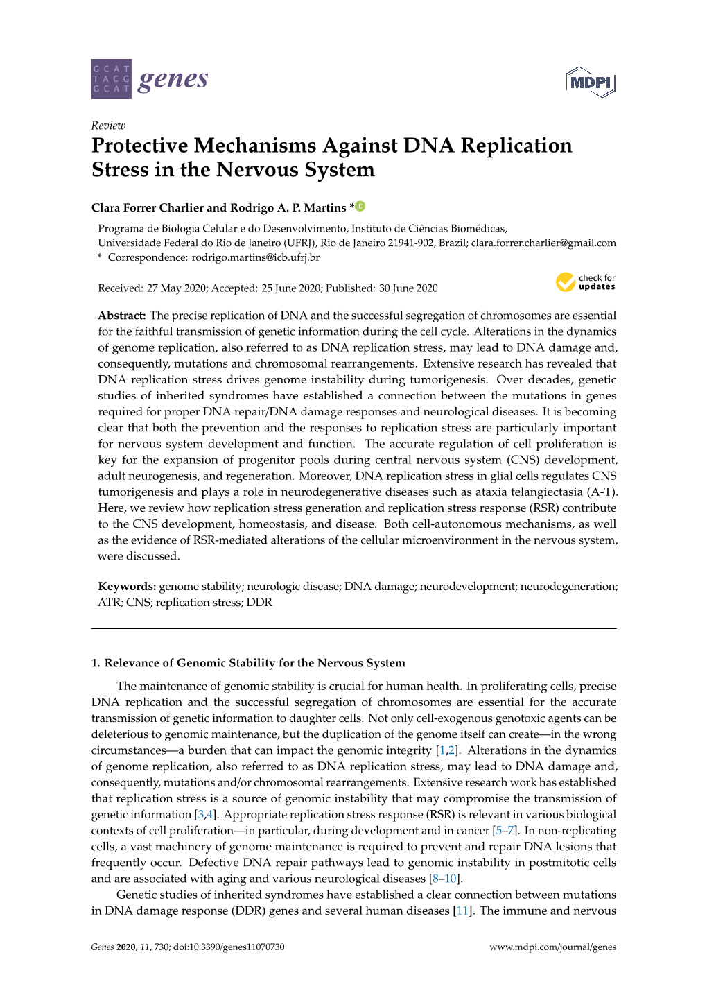 Protective Mechanisms Against DNA Replication Stress in the Nervous System