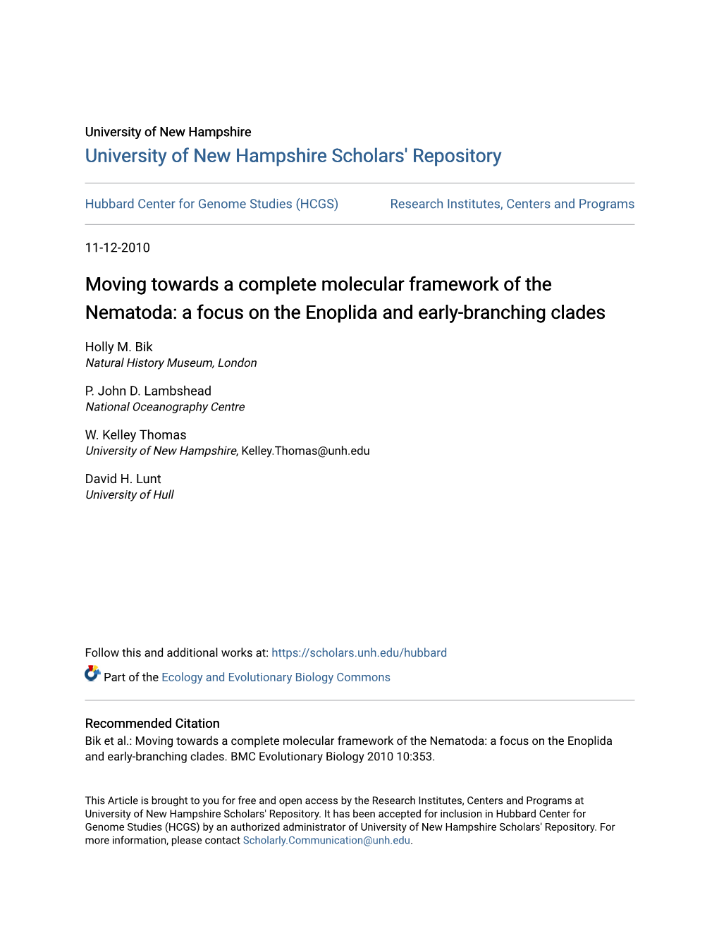 A Focus on the Enoplida and Early-Branching Clades