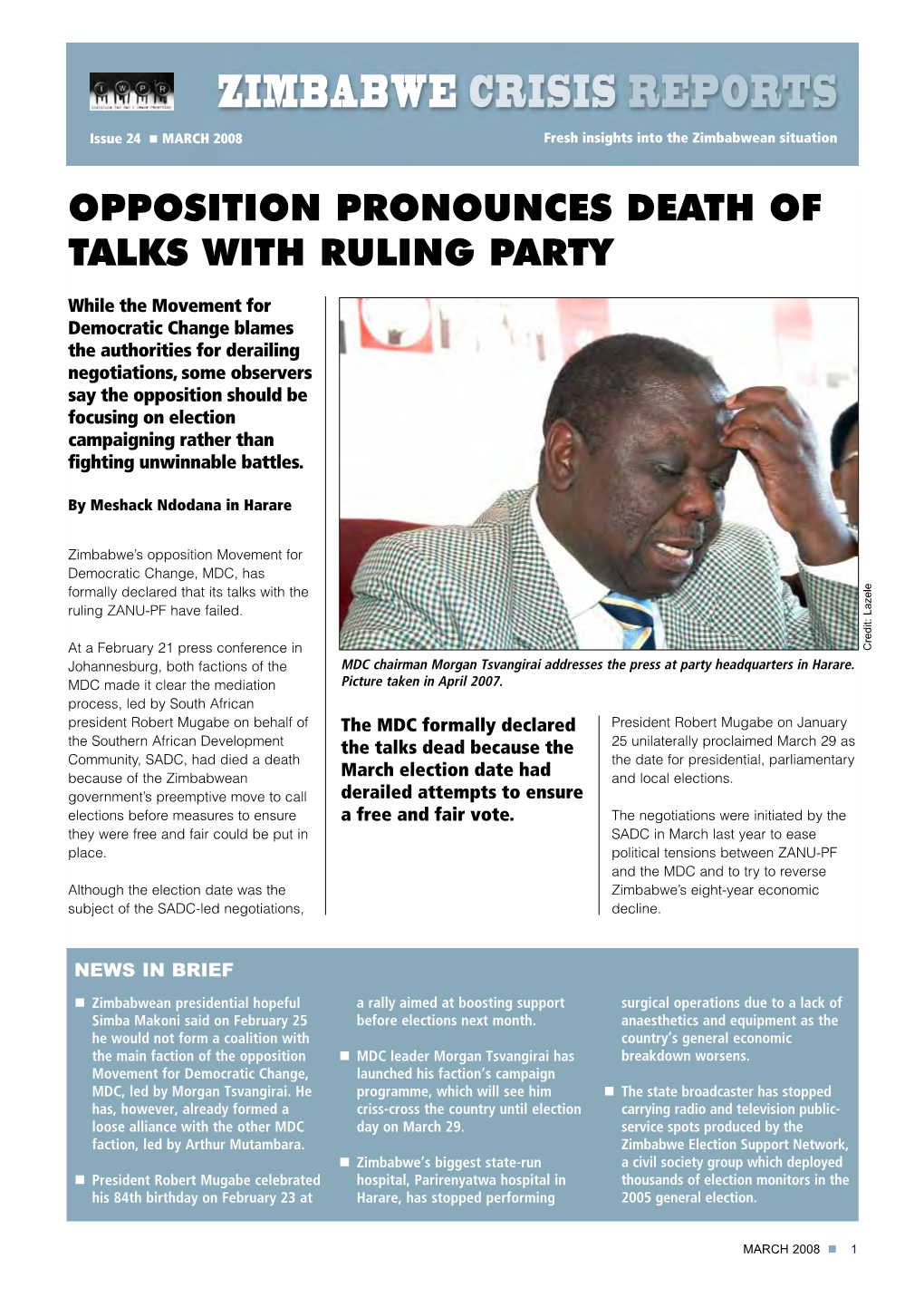 Zimbabwe Crisis Reports Issue 24