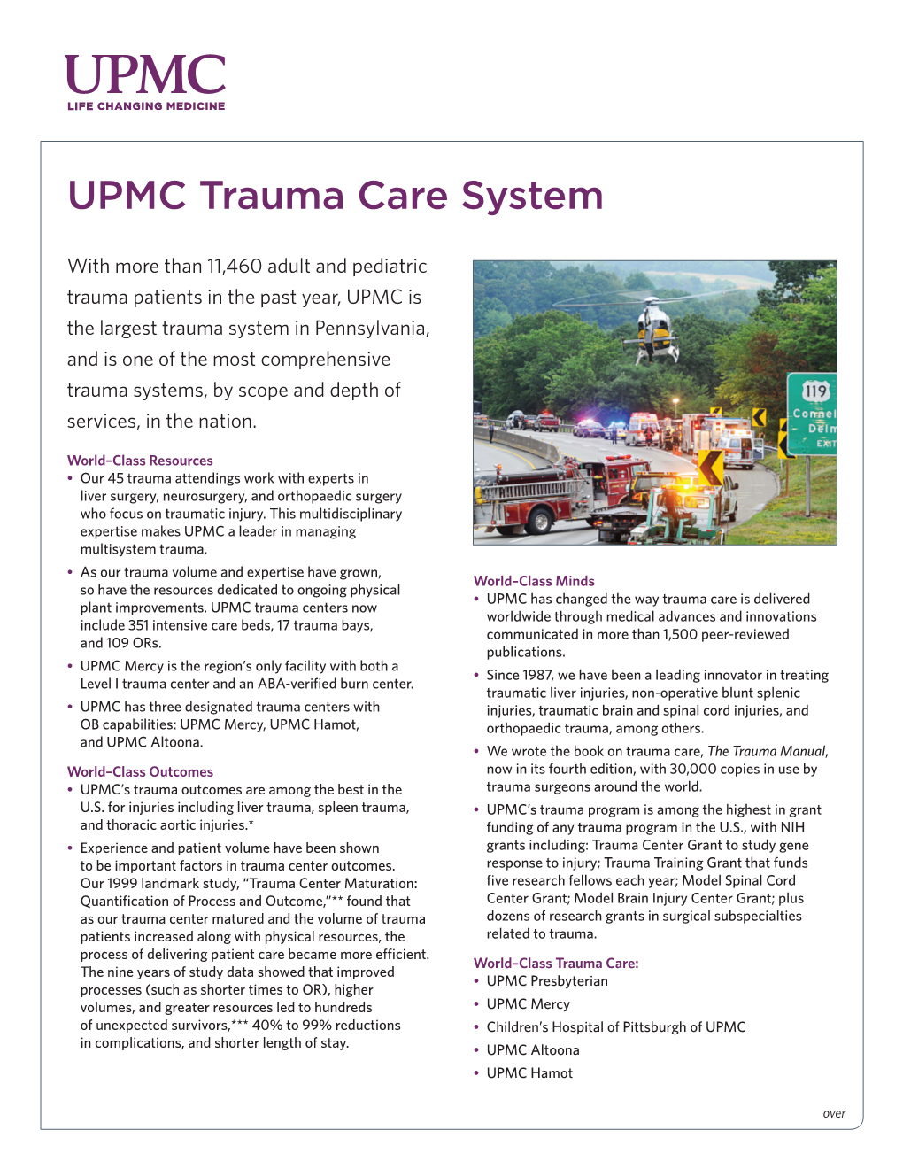 UPP414476 Trauma Care Flier FINAL