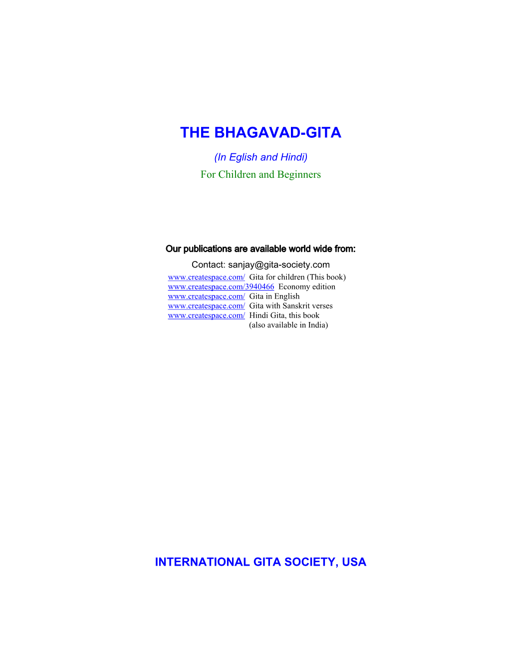 The Bhagavad-Gita