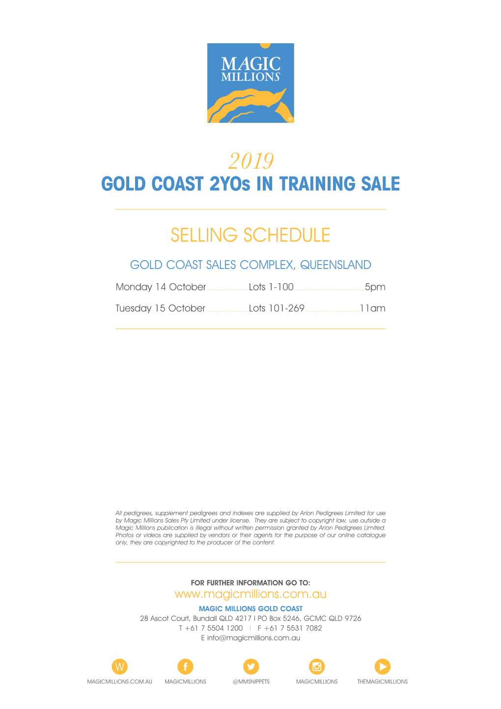 GOLD COAST 2Yos in TRAINING SALE