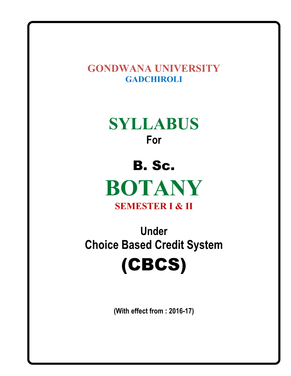 Botany Semester I & Ii