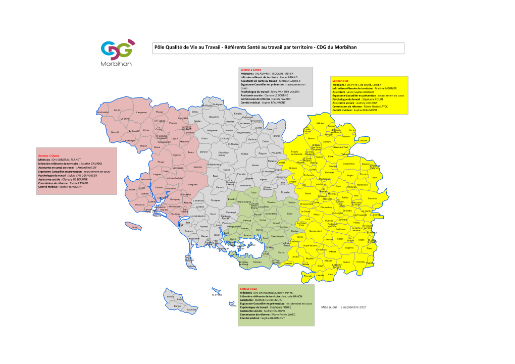 Référents Santé Au Travail Par Territoire - CDG Du Morbihan