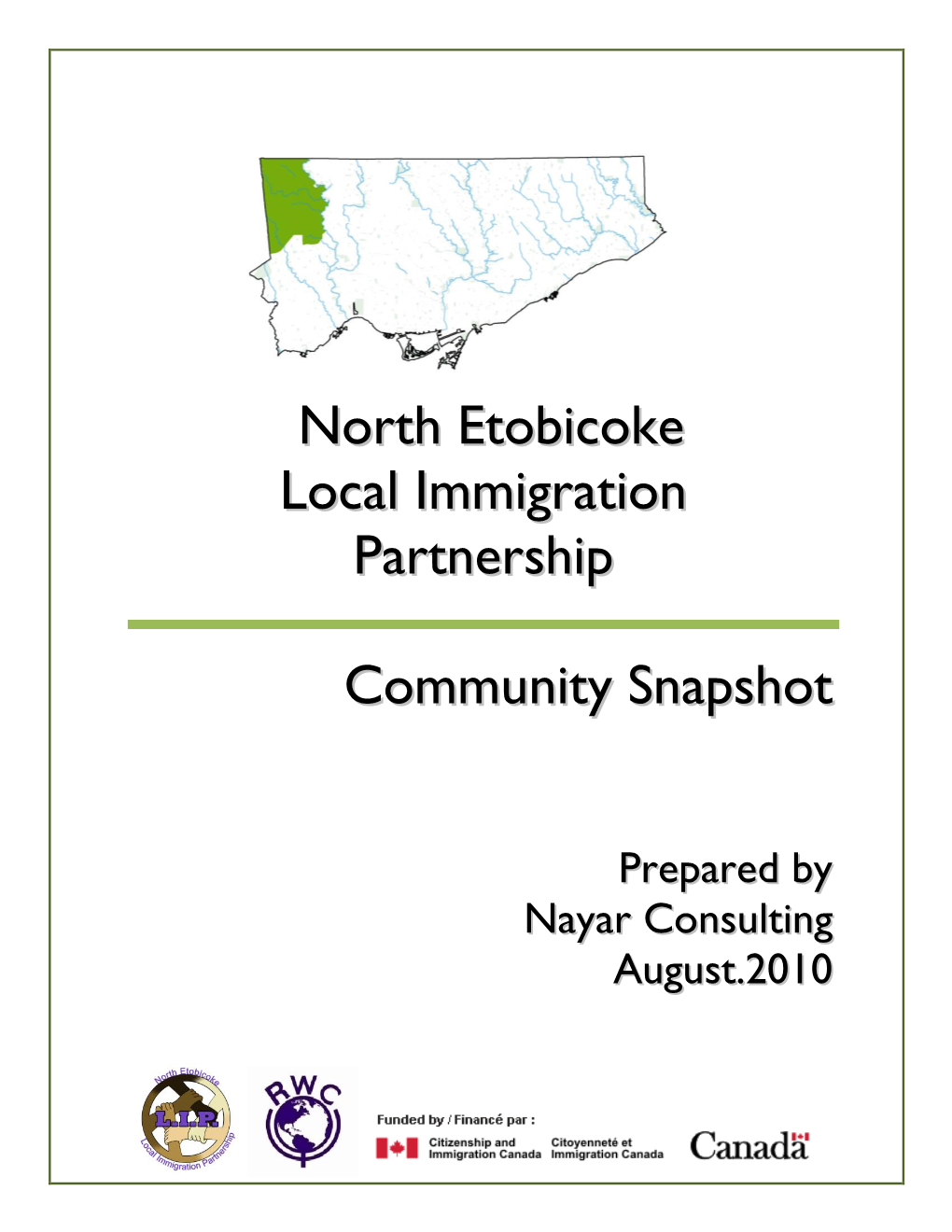 North Etobicoke Local Immigration Partnership Community Snapshot