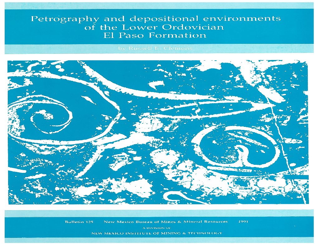 Petrography and Depostional Environments of the Lower Ordovician El Paso Formation
