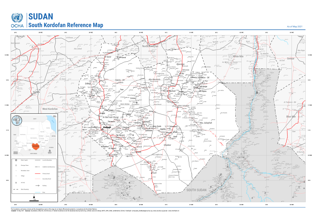 South Kordofan Reference Map ¯