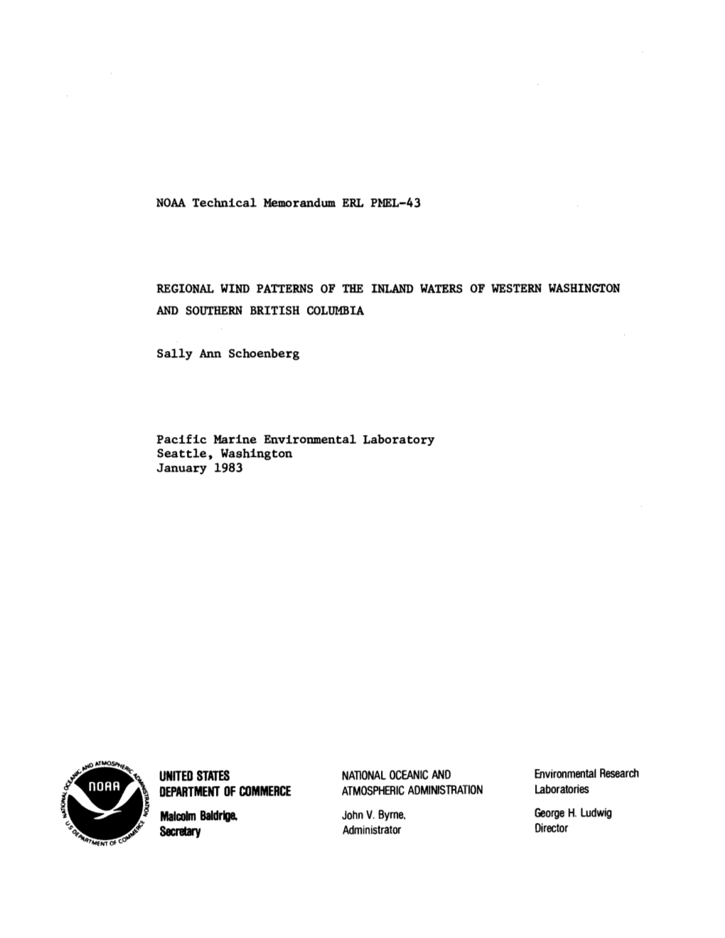 REGIONAL WIND PATTERNS of the INLAND WATERS of WESTERN WASHINGTON and SOUTHERN BRITISH Colul1bia