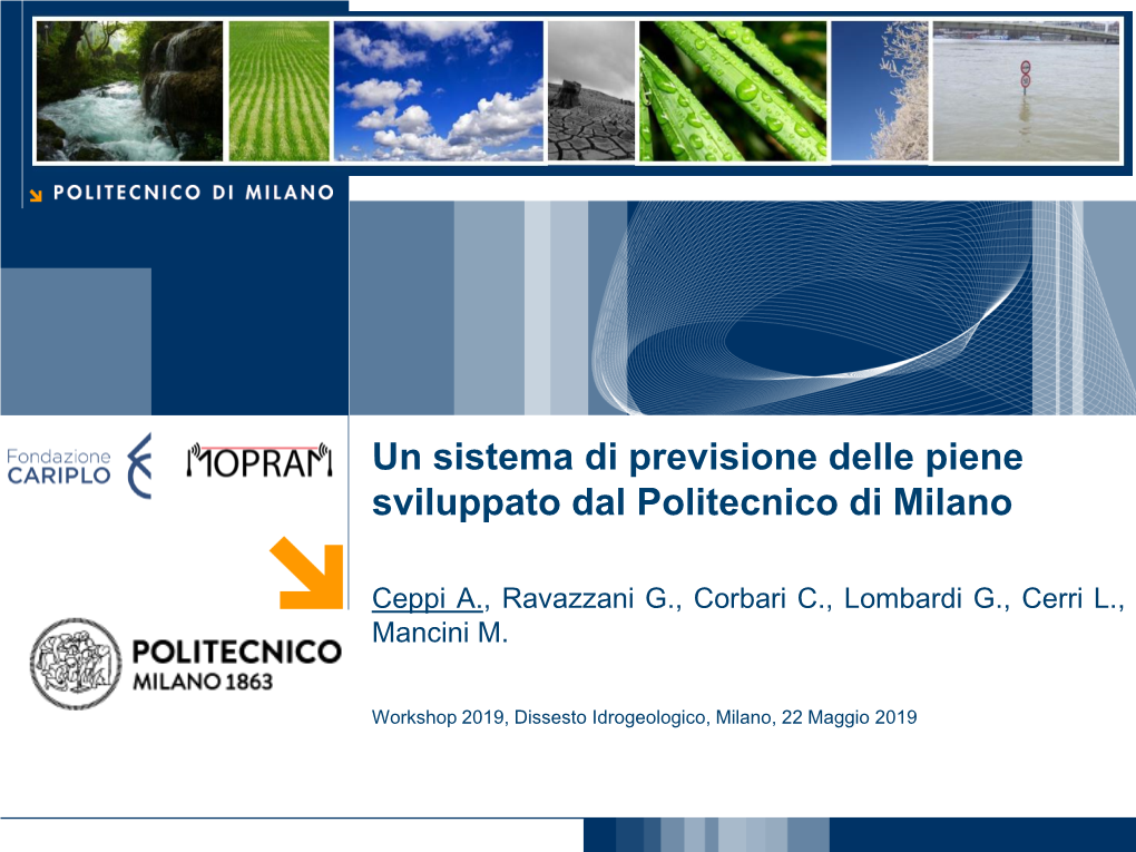 Un Sistema Di Previsione Delle Piene Sviluppato Dal Politecnico Di Milano