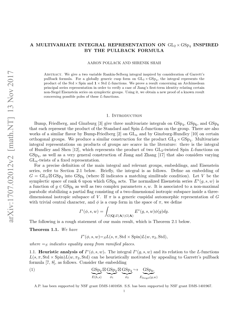 A Multivariate Integral Representation on $\Mathrm {GL} 2\Times\Mathrm